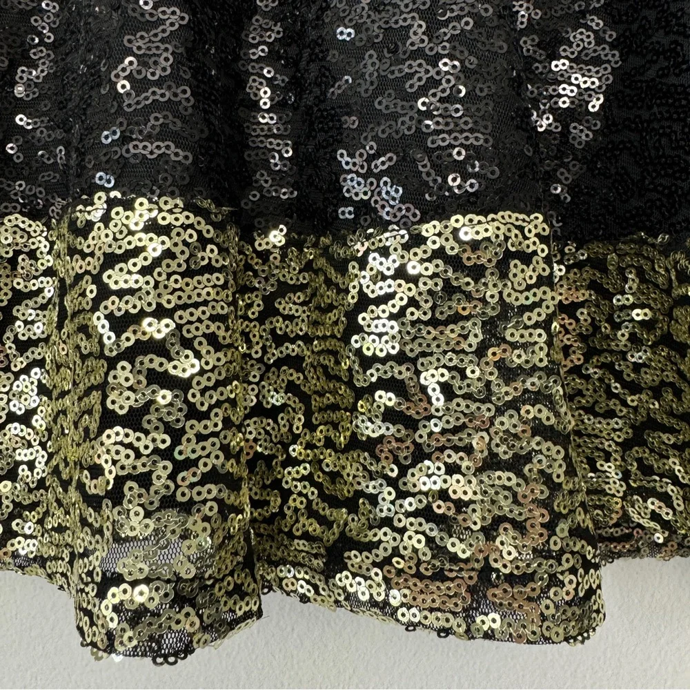 Black & Gold Sequin Skirt Justice Size 18 Girls